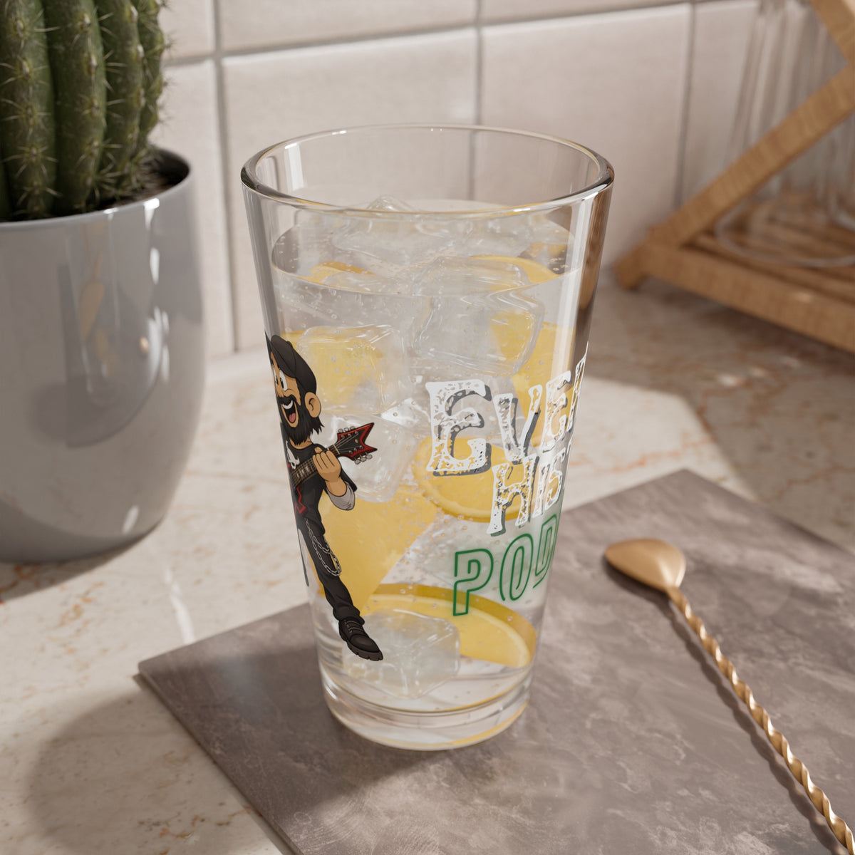 Everyday History Podcast 16oz Glass